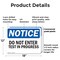 Signmission Do Not Enter Test In Progress OSHA Notice Sign, Plastic, 18in W x 12in L, 2PK OS-2PACK-NS-P-1218-L-11225 - alternate 5